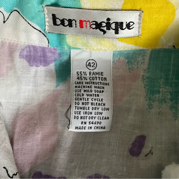 Vintage Bon Magique 80’s abstract floral print blouse size (42) L/XL - Picture 4 of 4